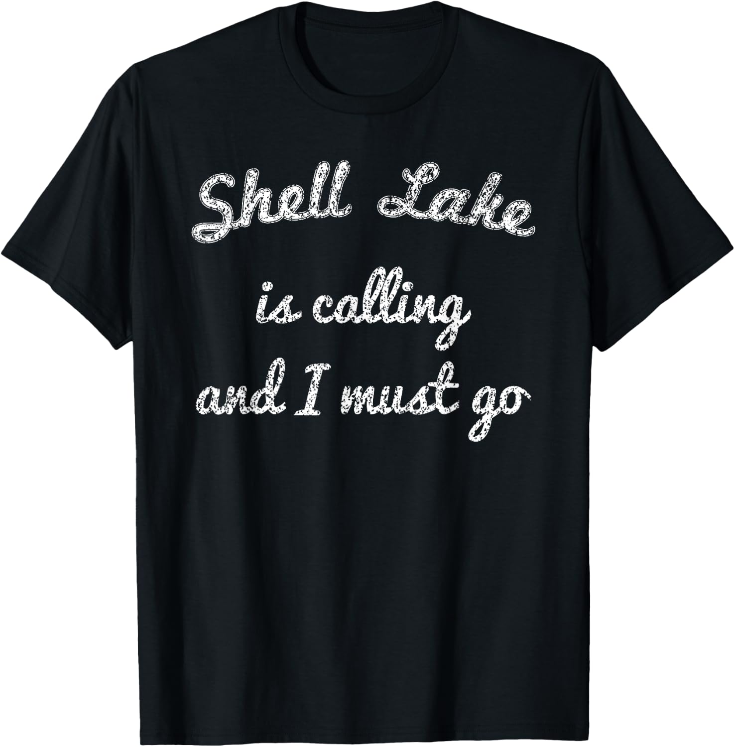 SHELL LAKE WISCONSIN Funny Fishing Camping Summer Gift Men Women Kids T-Shirt - T-Shirt | Black