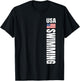 USA Swimming American Flag Swim Sport Team T-Shirt - T-Shirt | Black