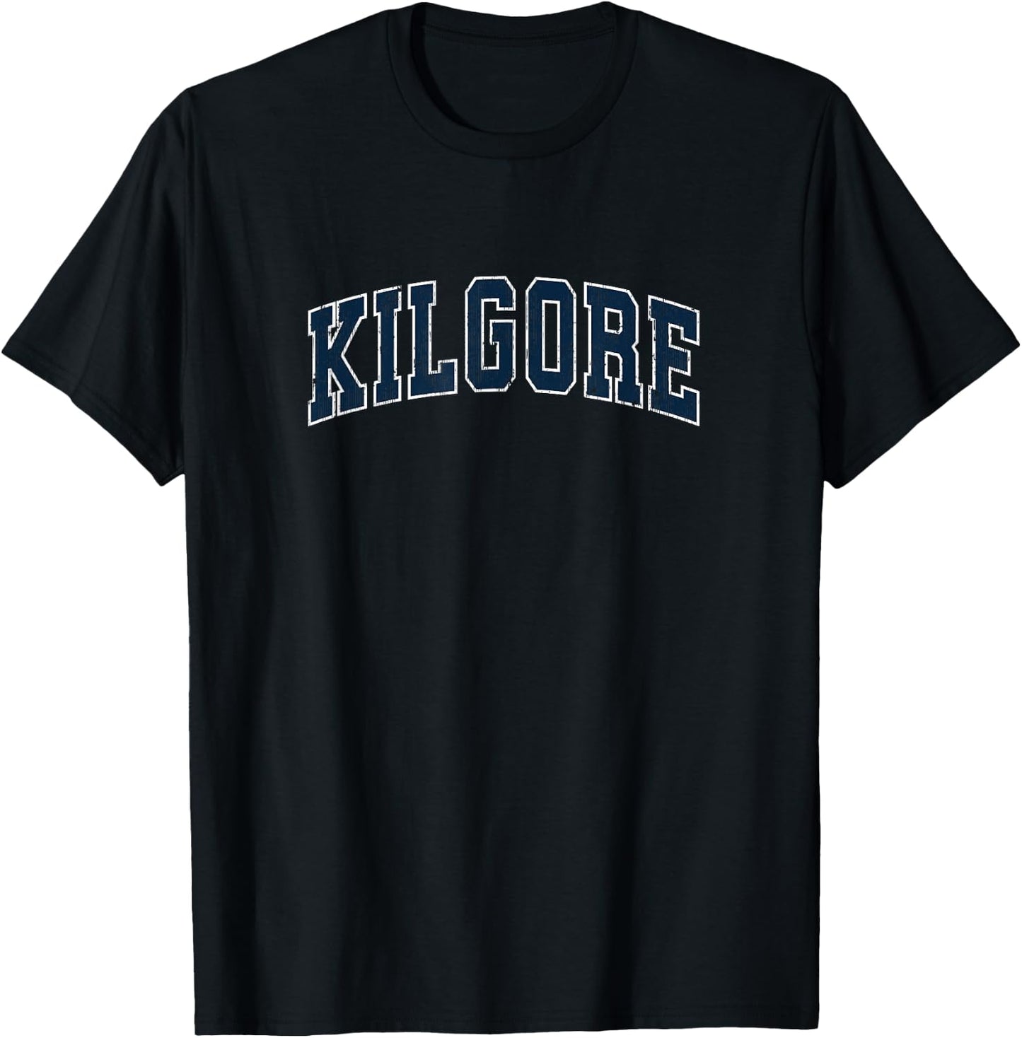 Kilgore Texas TX Vintage Sports Design Navy Design T-Shirt - T-Shirt | Black