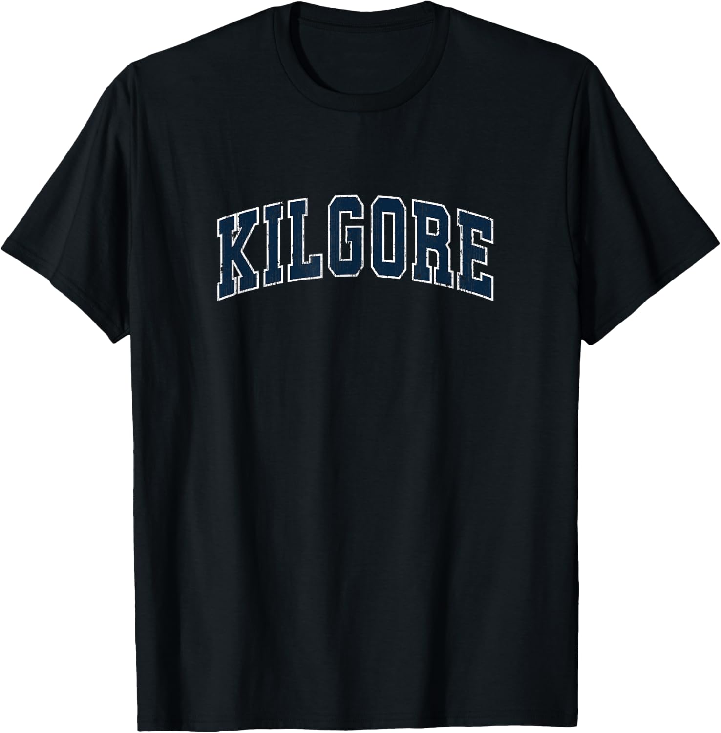 Kilgore Texas TX Vintage Sports Design Navy Design T-Shirt - T-Shirt | Black