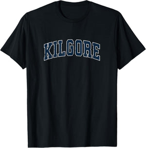 Kilgore Texas TX Vintage Sports Design Navy Design T-Shirt - T-Shirt | Black