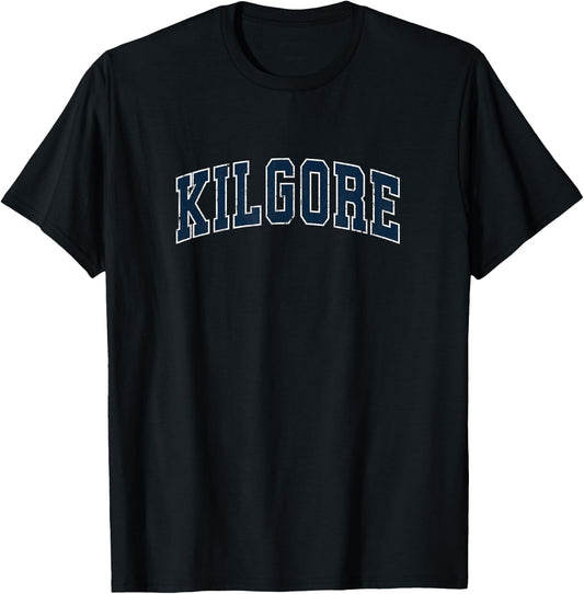 Kilgore Texas TX Vintage Sports Design Navy Design T-Shirt - T-Shirt | Black