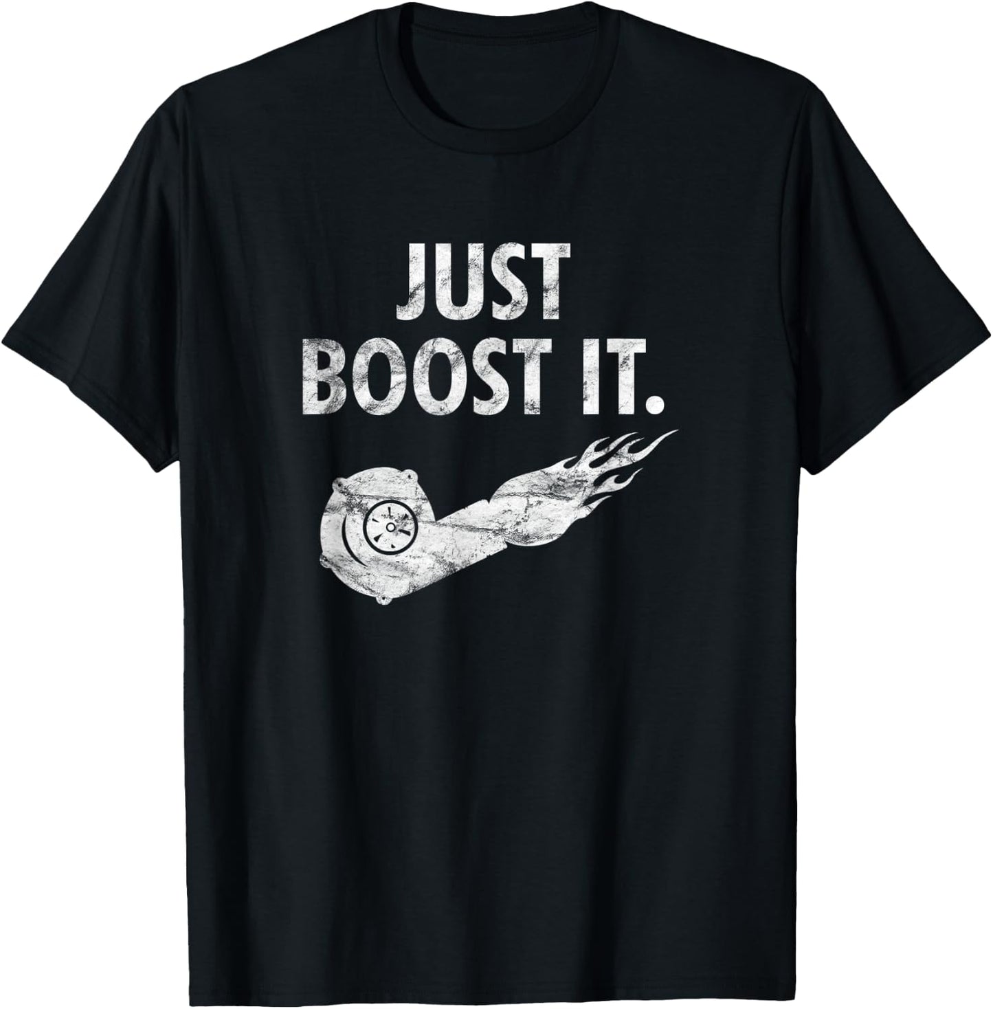 Just Boost it Vintage Turbo T-Shirt - T-Shirt | Black