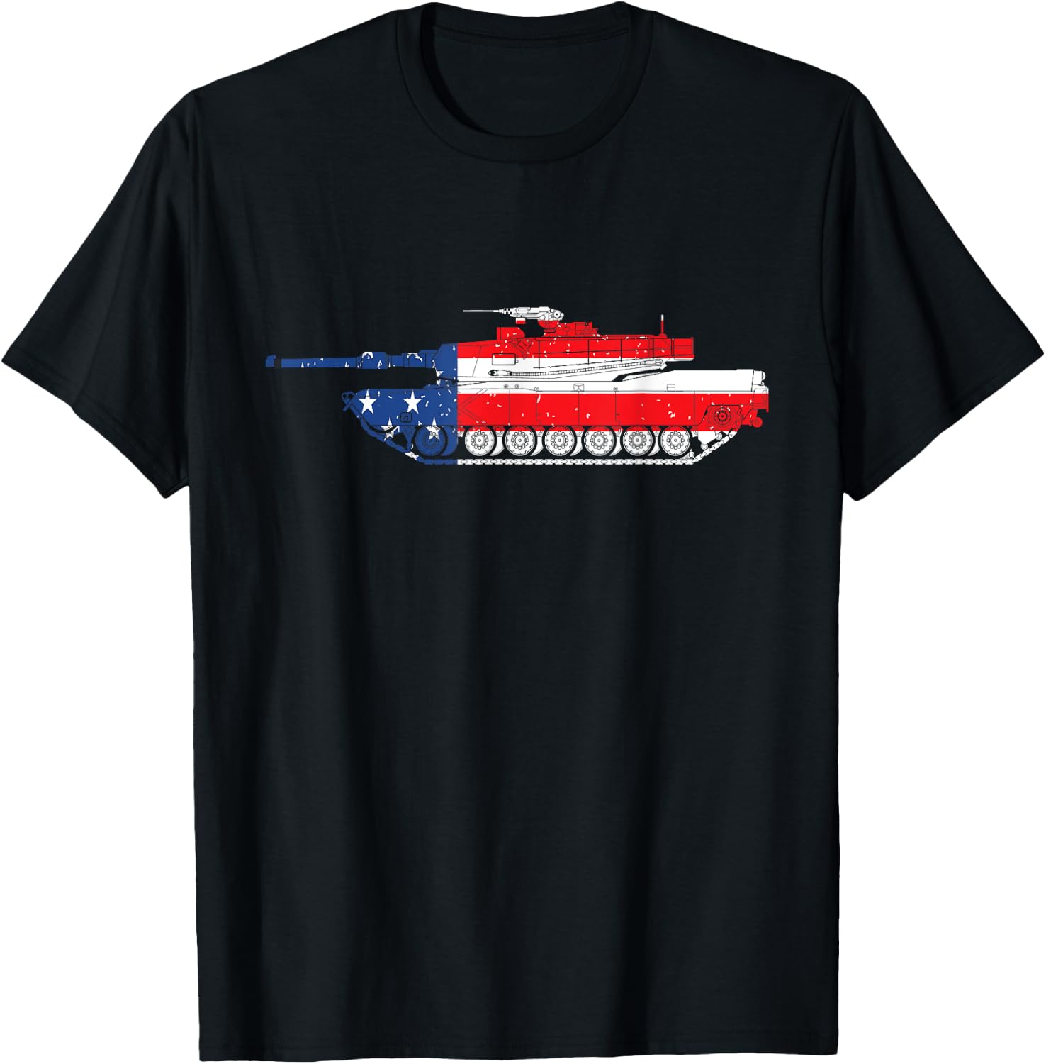 Army M1 Abrams Tank 4th Of July USA American Flag Men T-Shirt - T-Shirt | Black