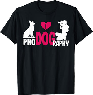 I Phodography Dog Photography Photographer Camera Photo Gift T-Shirt - T-Shirt | Black