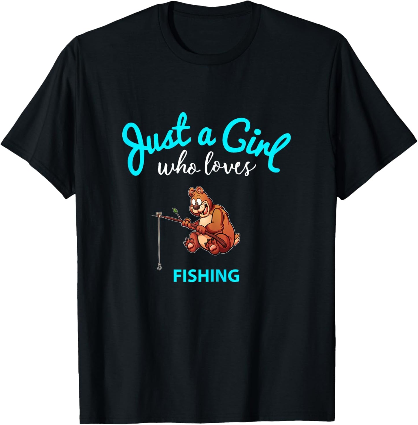 Fishing Jersey for Girls | Children's Fishing T-Shirt - T-Shirt | Black