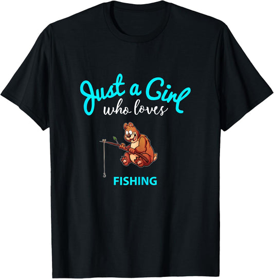 Fishing Jersey for Girls | Children's Fishing T-Shirt - T-Shirt | Black