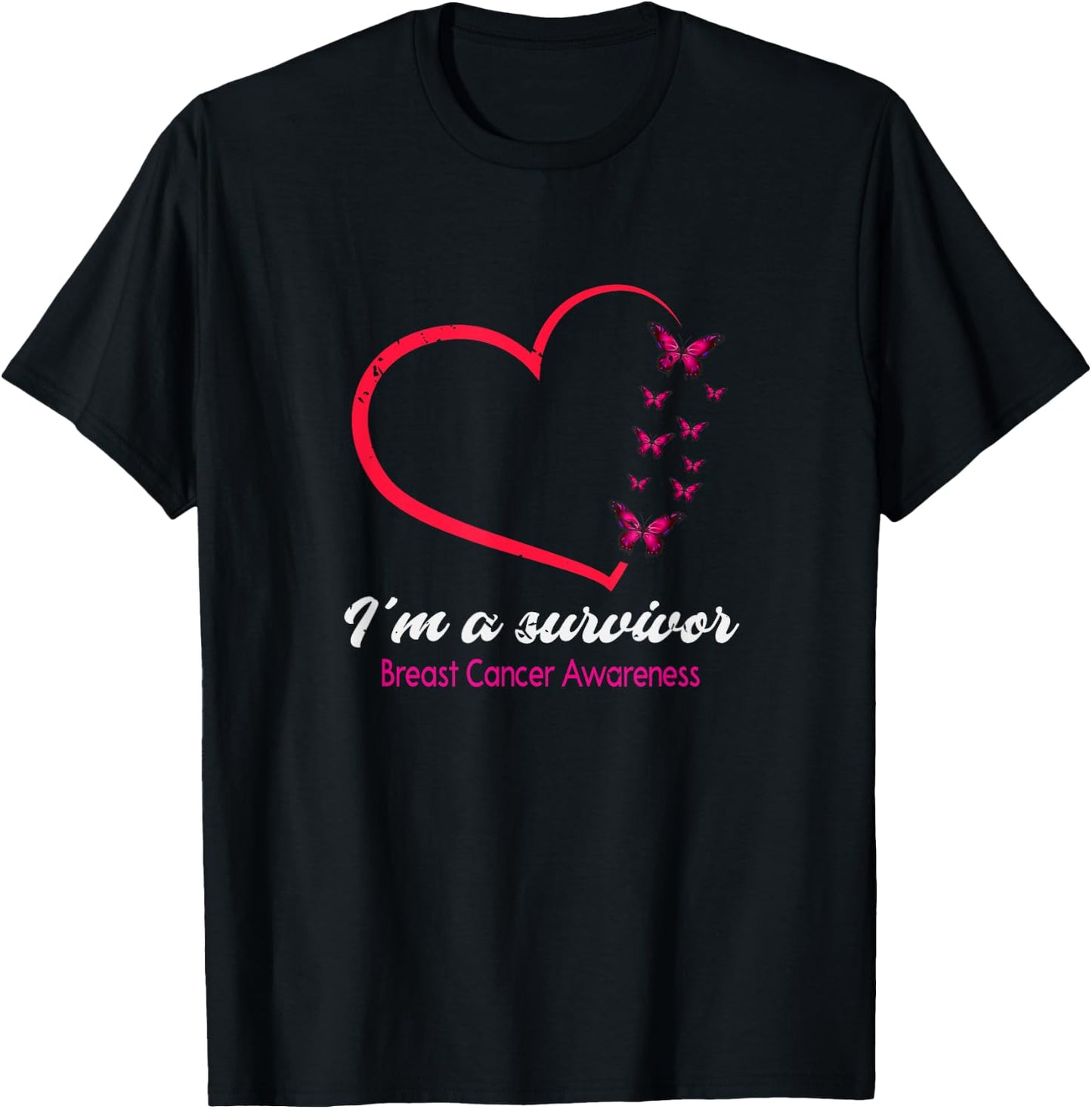 Im A Survivor Breast Cancer Awareness T-Shirt - T-Shirt | Black
