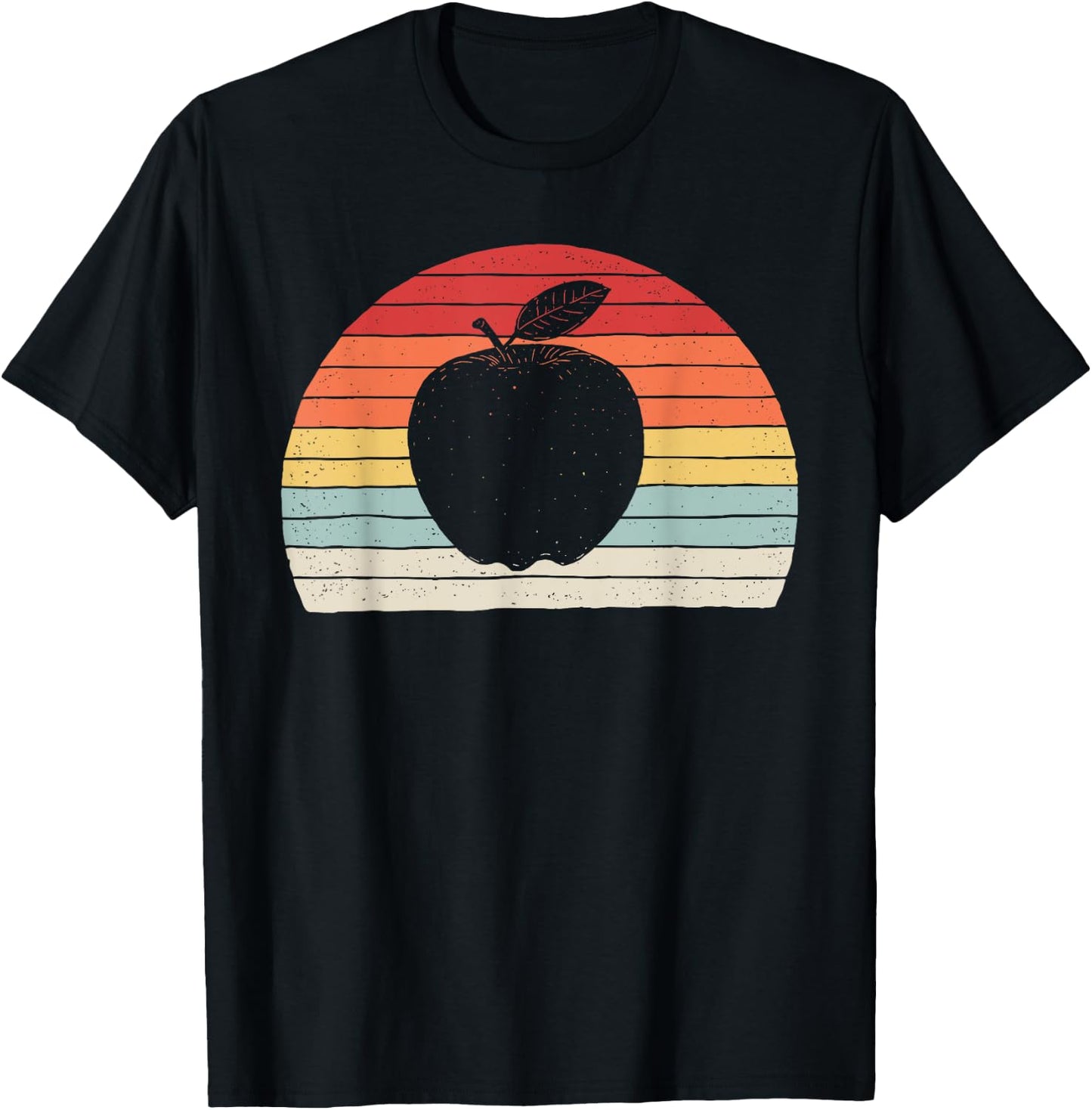 Vintage Retro Apple Fruit T-Shirt - T-Shirt | Black