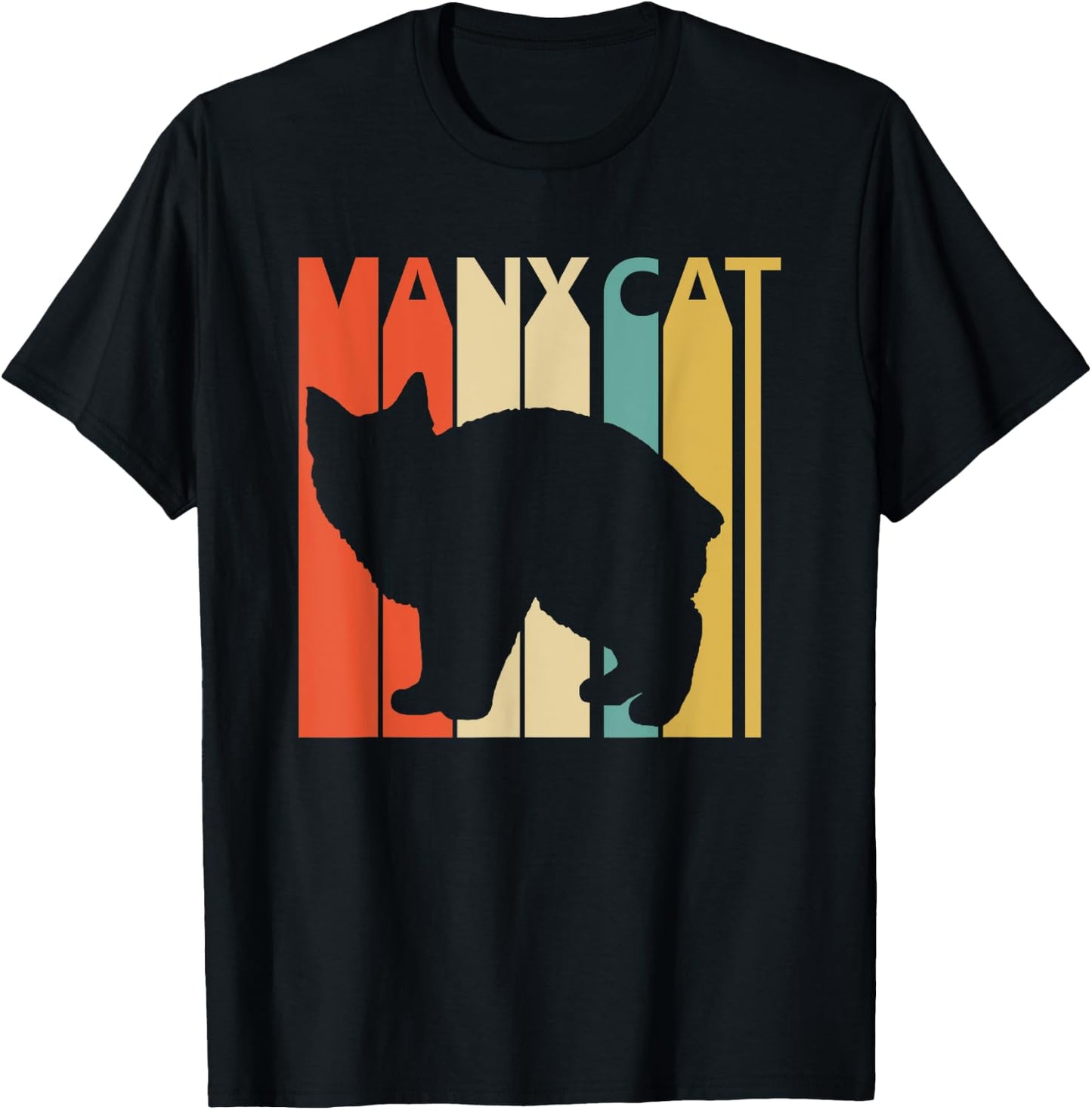 Vintage Manx Cat Cat T-Shirt - T-Shirt | Black