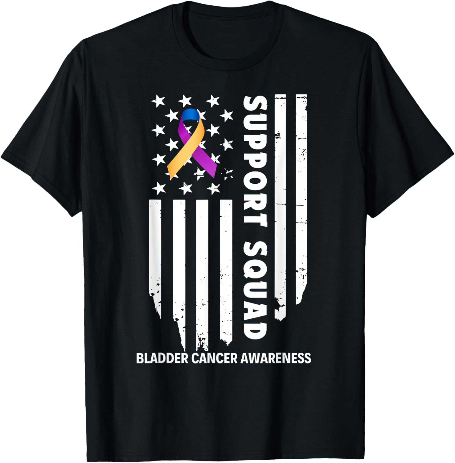 Bladder Cancer Awareness Support Team Squad For Man Woman T-Shirt - T-Shirt | Black