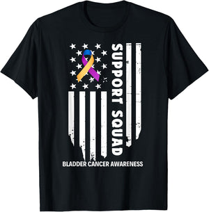 Bladder Cancer Awareness Support Team Squad For Man Woman T-Shirt - T-Shirt | Black