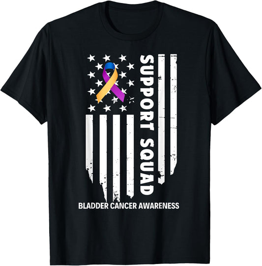 Bladder Cancer Awareness Support Team Squad For Man Woman T-Shirt - T-Shirt | Black