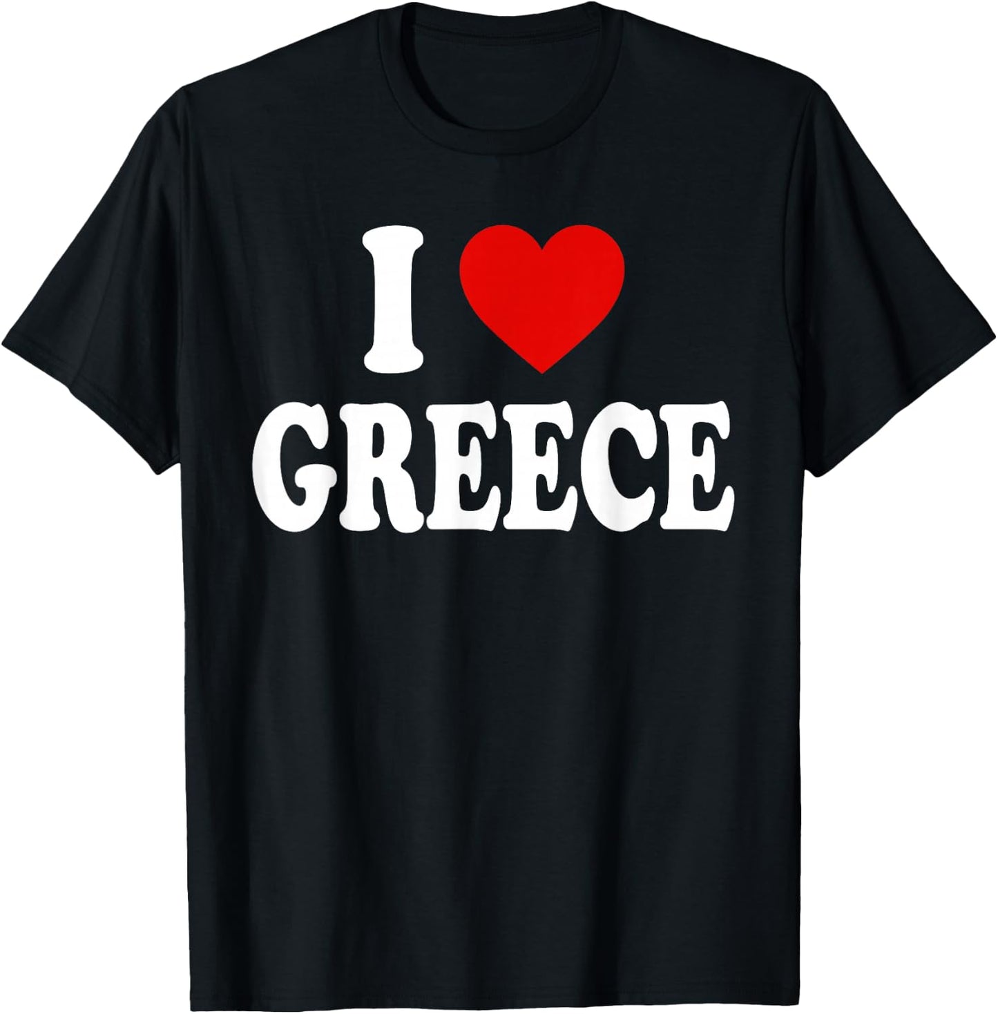 I Heart Love Greece T-Shirt - T-Shirt | Black