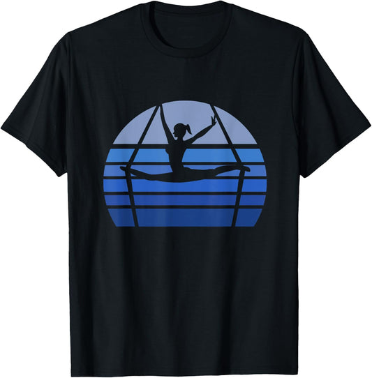 Retro Aerial Yoga Silhouette Lover Gift Aerialist Yogi Dance T-Shirt - T-Shirt | Black