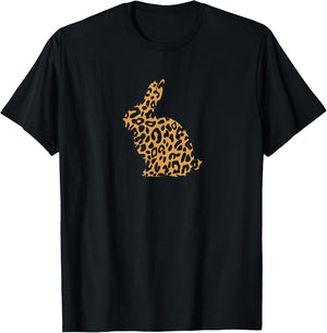 Bunny Leopard Cheetah Print Cute Rabbit Easter Gift T-Shirt - T-Shirt | Black
