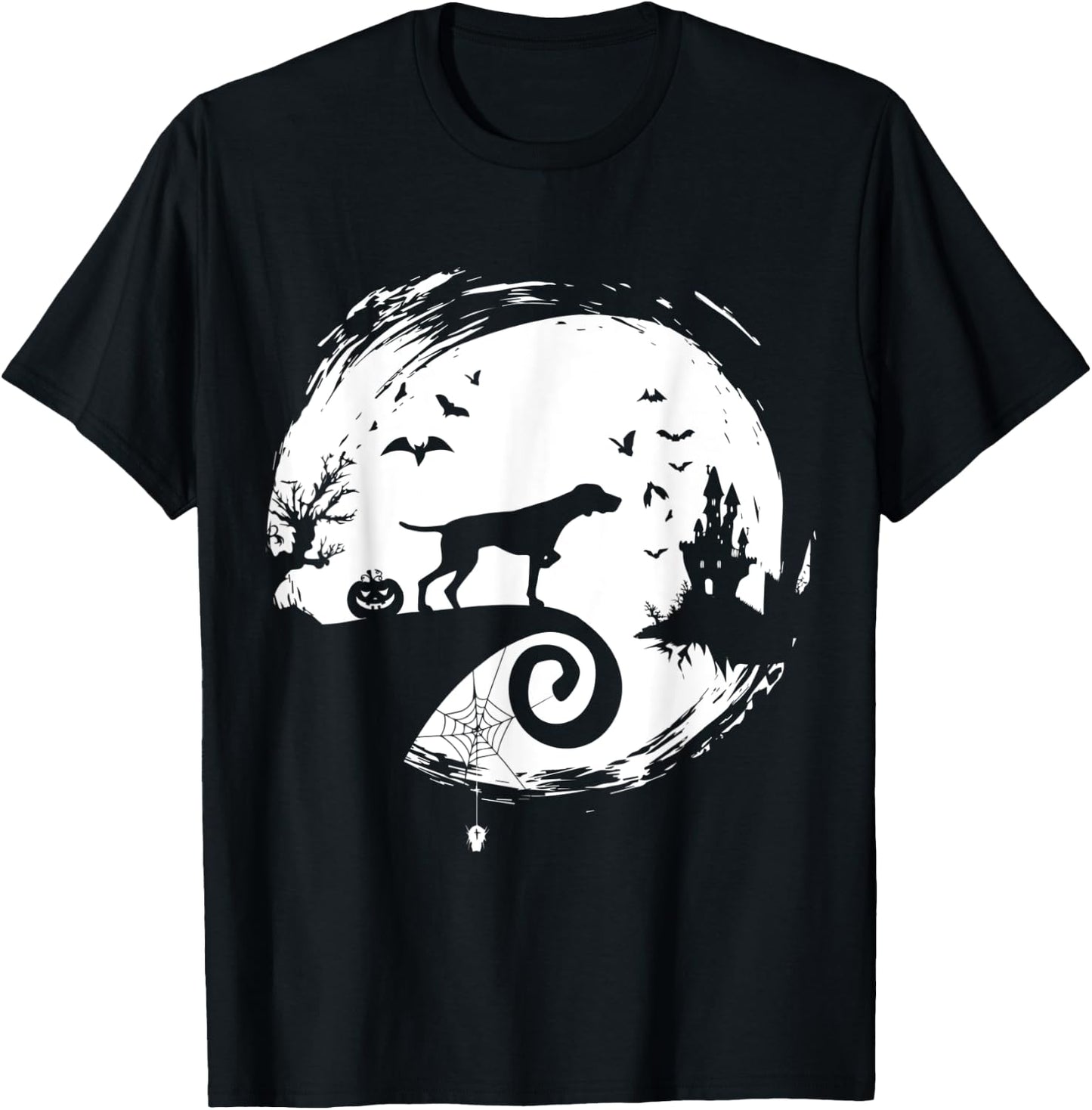 Pointer Halloween Costume Moon Silhouette Creepy Horror T-Shirt - T-Shirt | Black