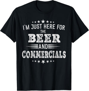 I'm just Here for the Beer and Commercials women football T-Shirt - T-Shirt | Black