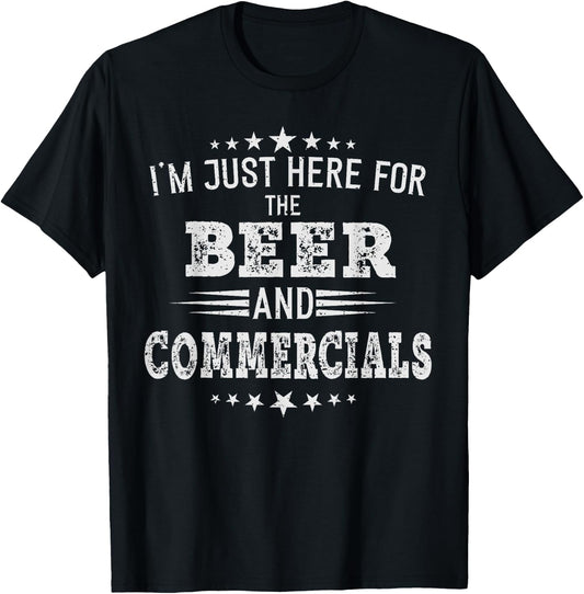 I'm just Here for the Beer and Commercials women football T-Shirt - T-Shirt | Black