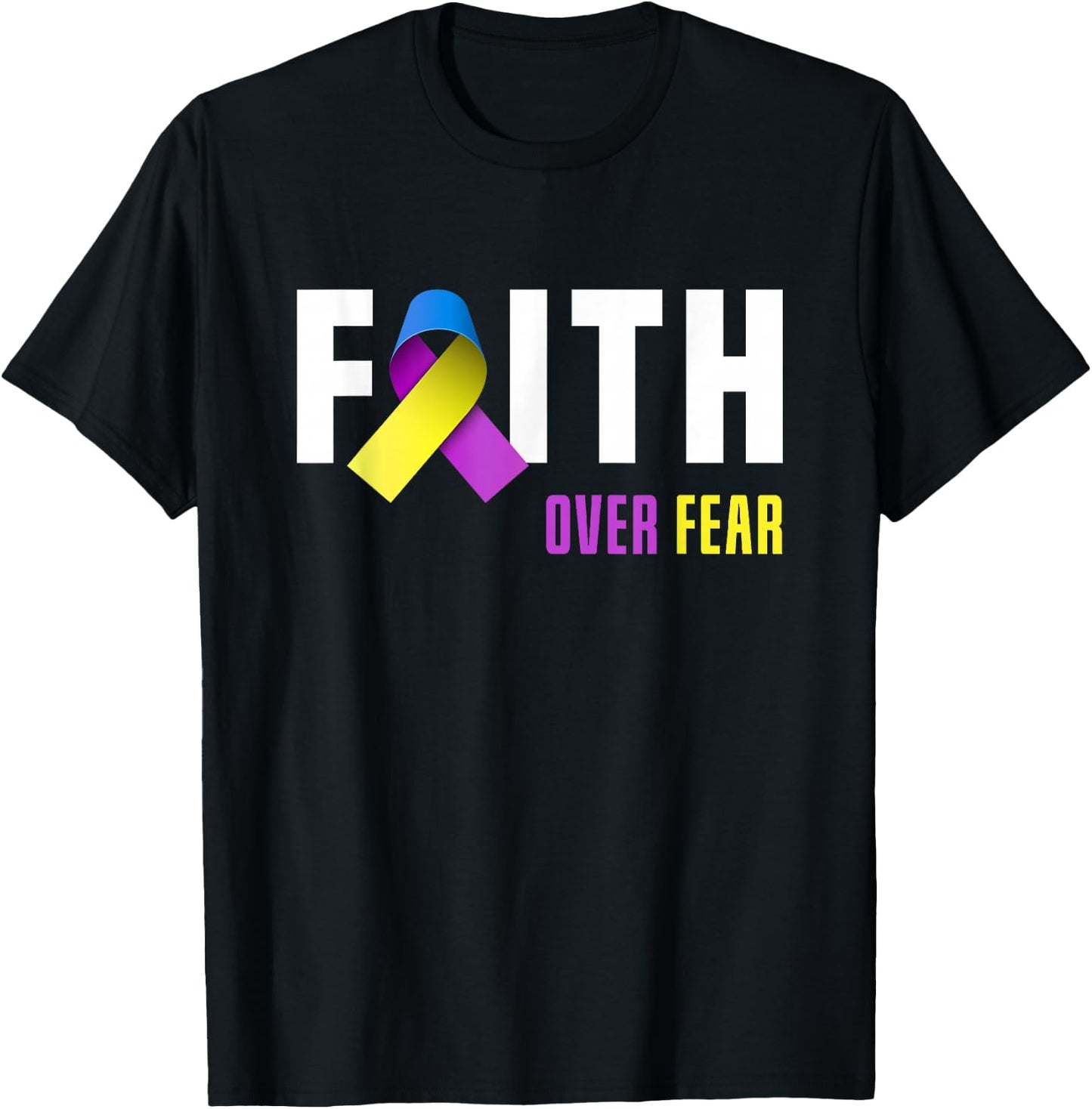 Bladder Cancer Warrior Faith God Bladder Cancer Awareness T-Shirt - T-Shirt | Black