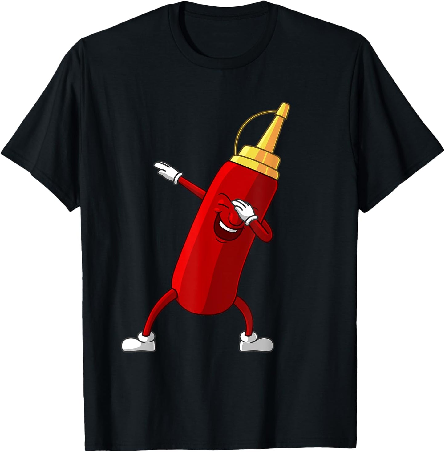 Funny Dabbing Ketchup Lover Gift Kids Boy Cute Condiment T-Shirt - T-Shirt | Black