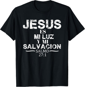 Playera Camisa Salmo Jesus Es Mi Luz Biblia Cristiana T-Shirt - T-Shirt | Black