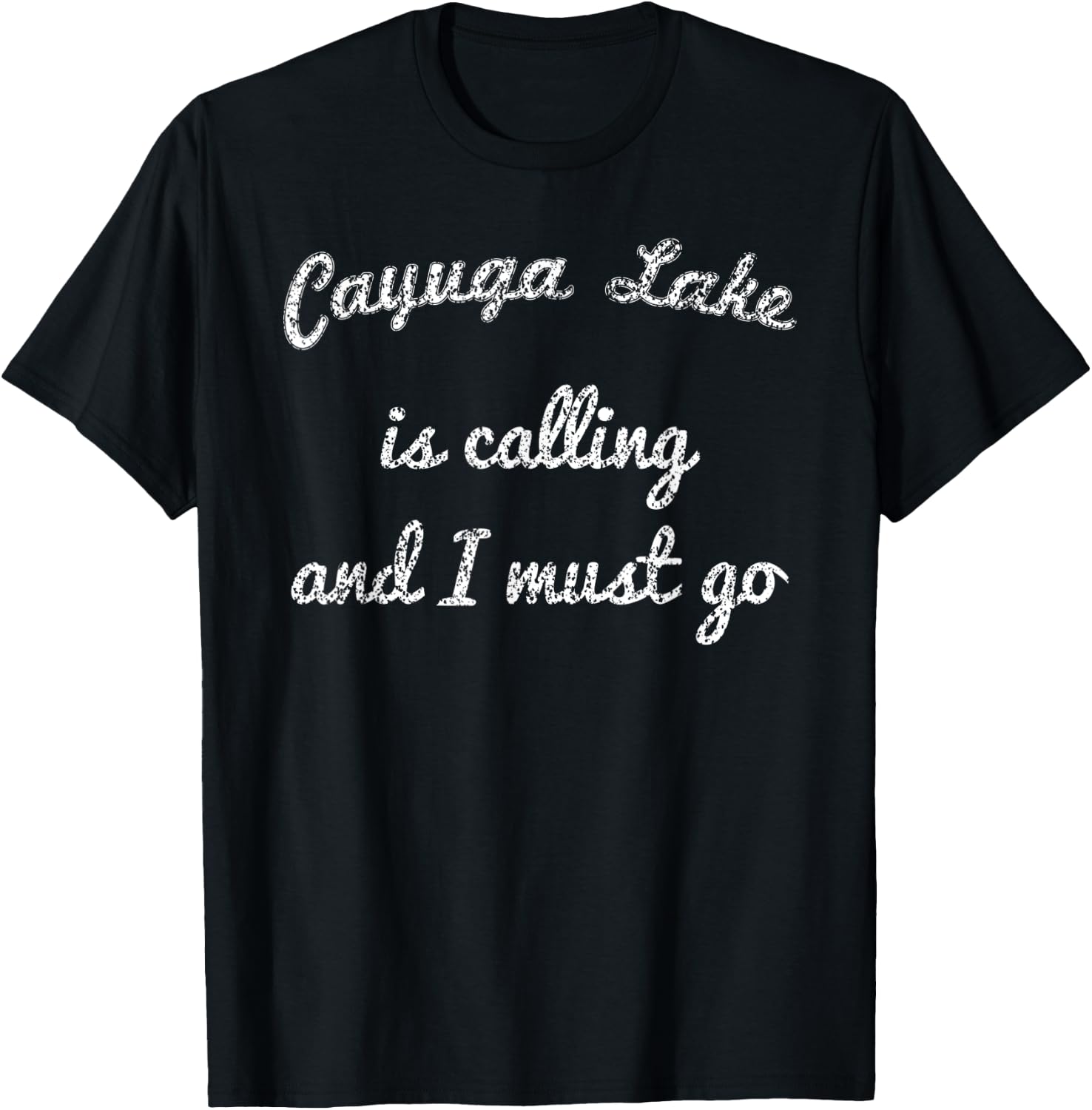CAYUGA LAKE NEW YORK Funny Fishing Camping Summer Gift Women Kids T-Shirt - T-Shirt | Black