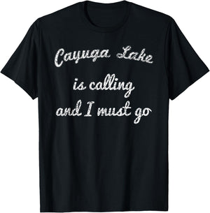 CAYUGA LAKE NEW YORK Funny Fishing Camping Summer Gift Women Kids T-Shirt - T-Shirt | Black