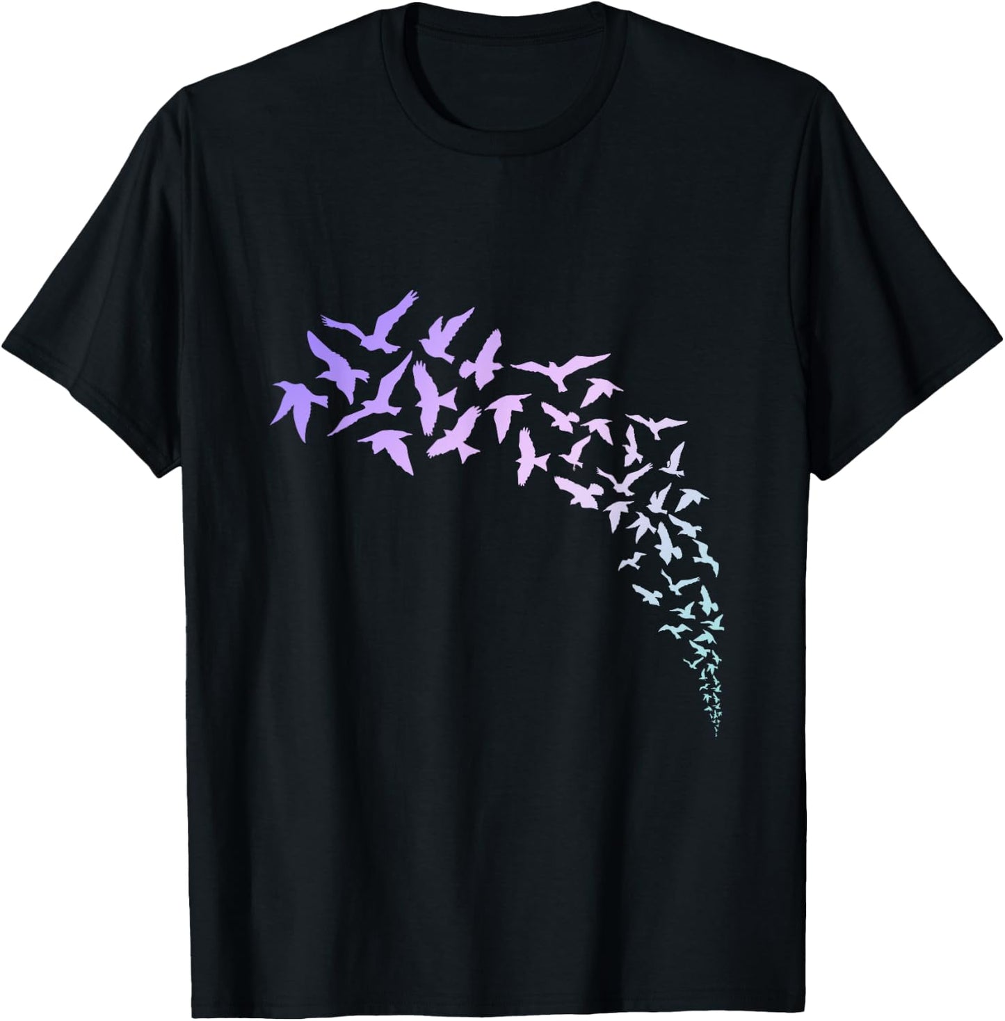 Flying Flock of Birds Artistic T-Shirt - T-Shirt | Black
