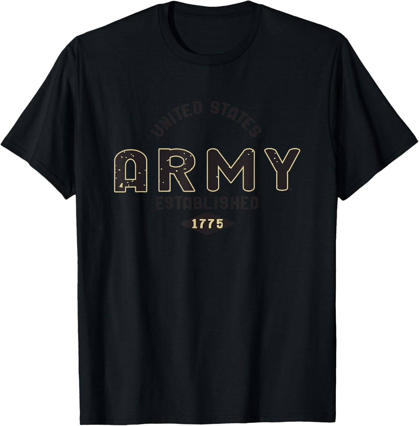 United States Army Military Green Arched Officially Licensed T-Shirt - T-Shirt | Black