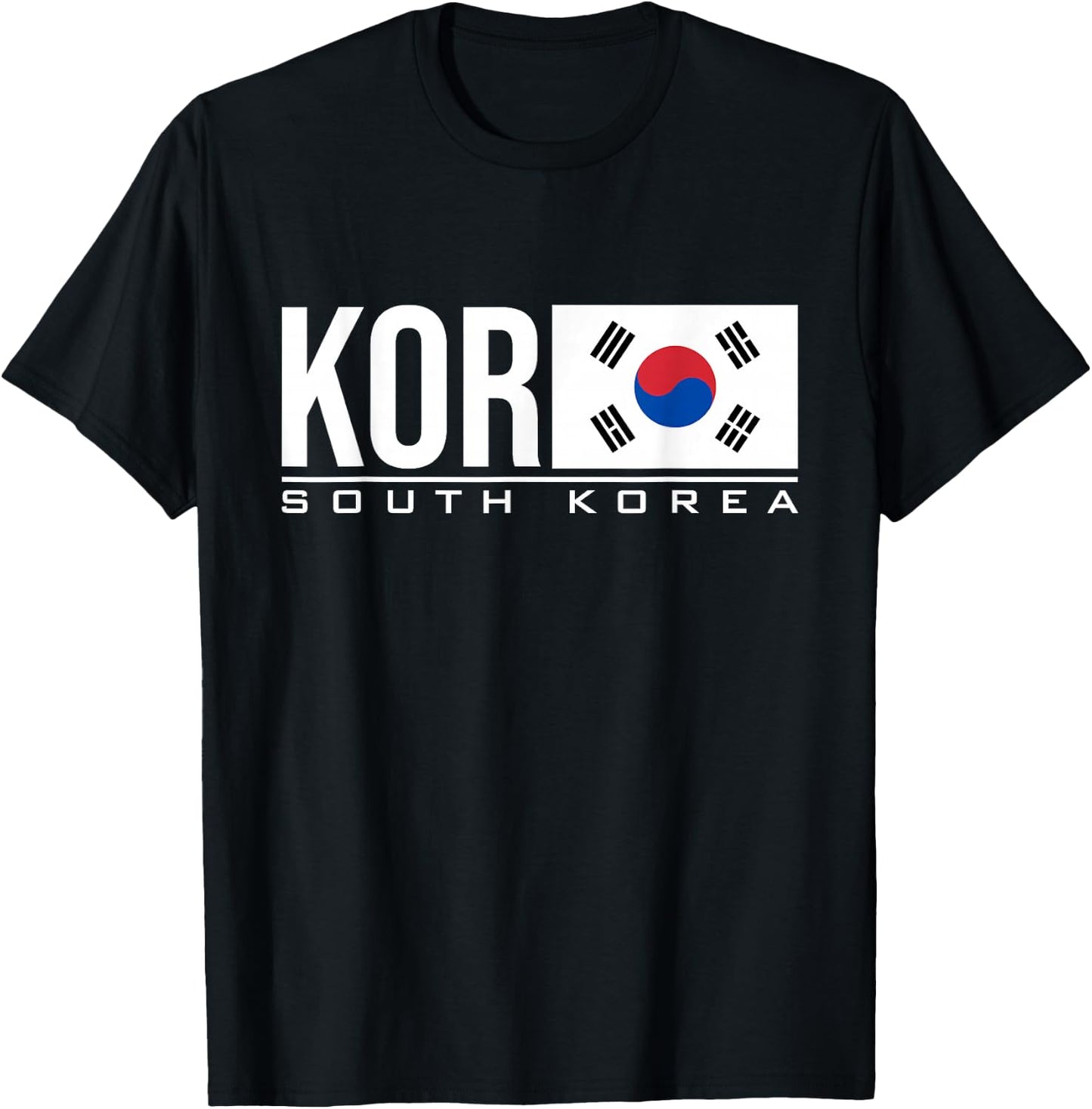 South Korea Flag Korean Country Code Kor Sports Games T-Shirt - T-Shirt | Black