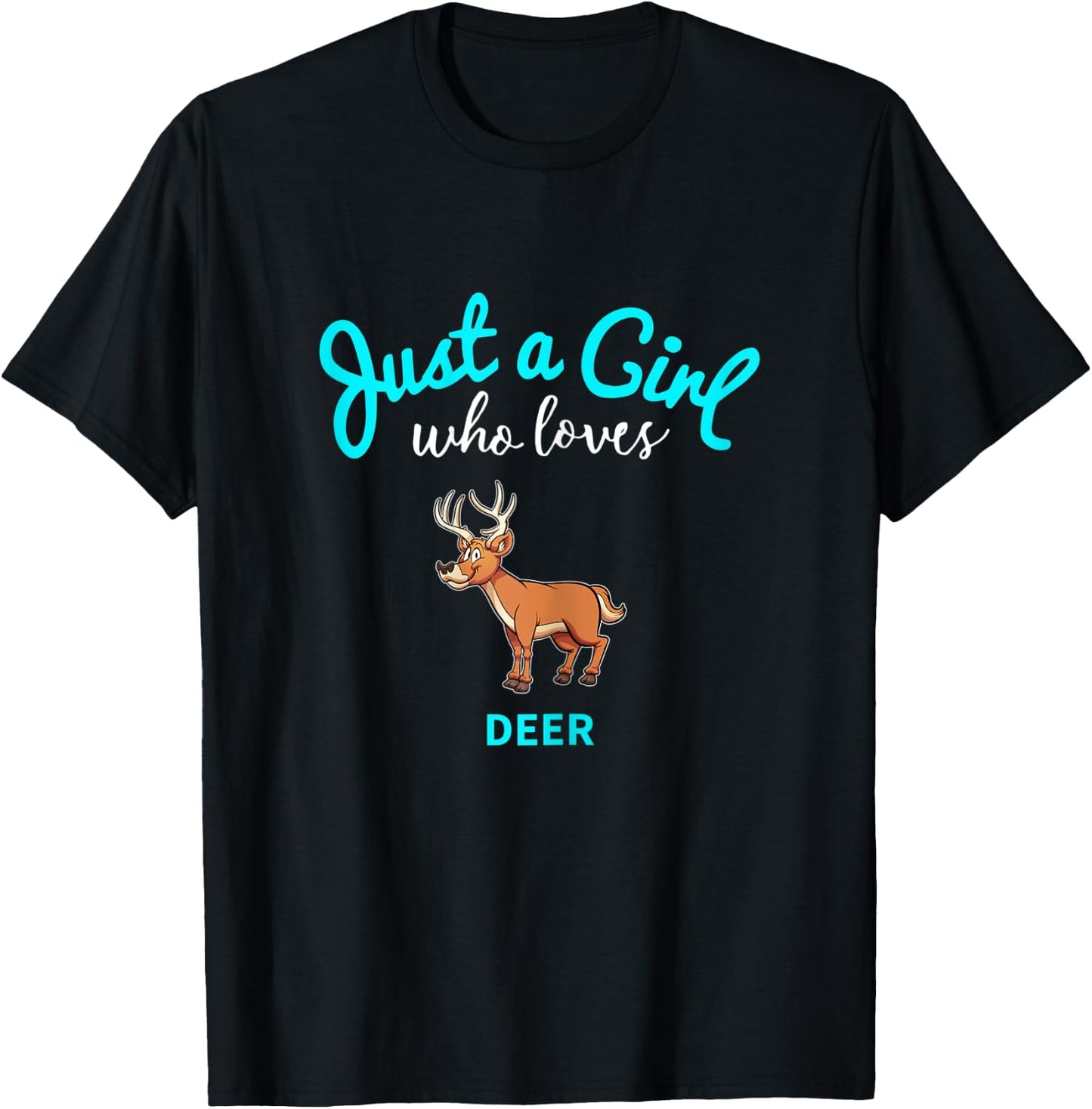 Deer Shirt for Girls | Kids Deer T-Shirt - T-Shirt | Black
