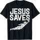 Jesus Saves Soccer Football Goalie Sport God Christian Gift T-Shirt - T-Shirt | Black