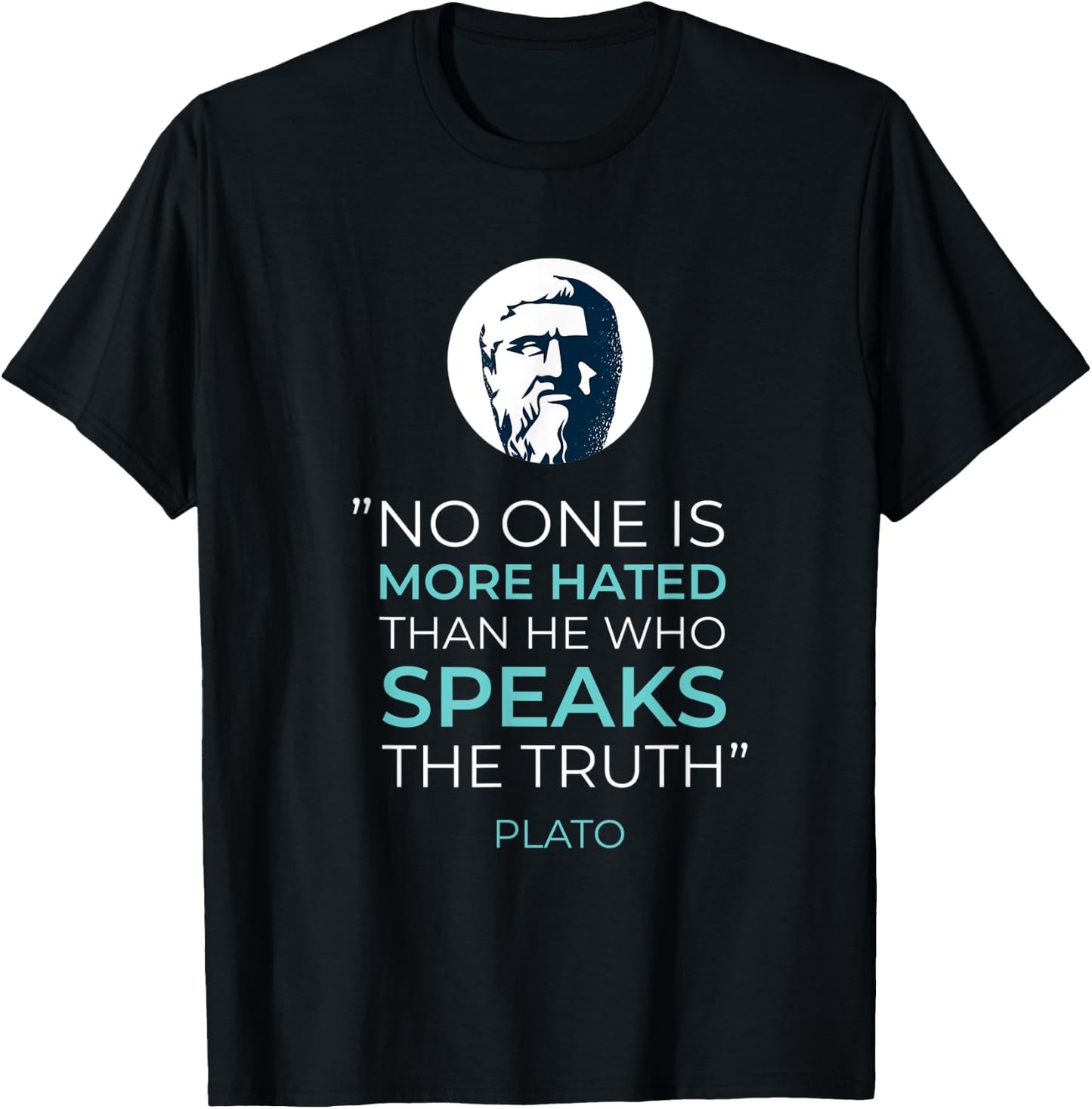 Plato Quote Design T-Shirt - T-Shirt | Black