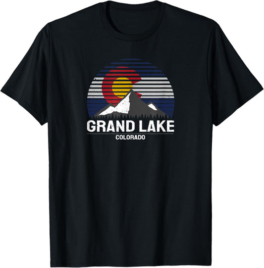 Grand Lake Colorado State Flag - Grand Lake County T-Shirt - T-Shirt | Black