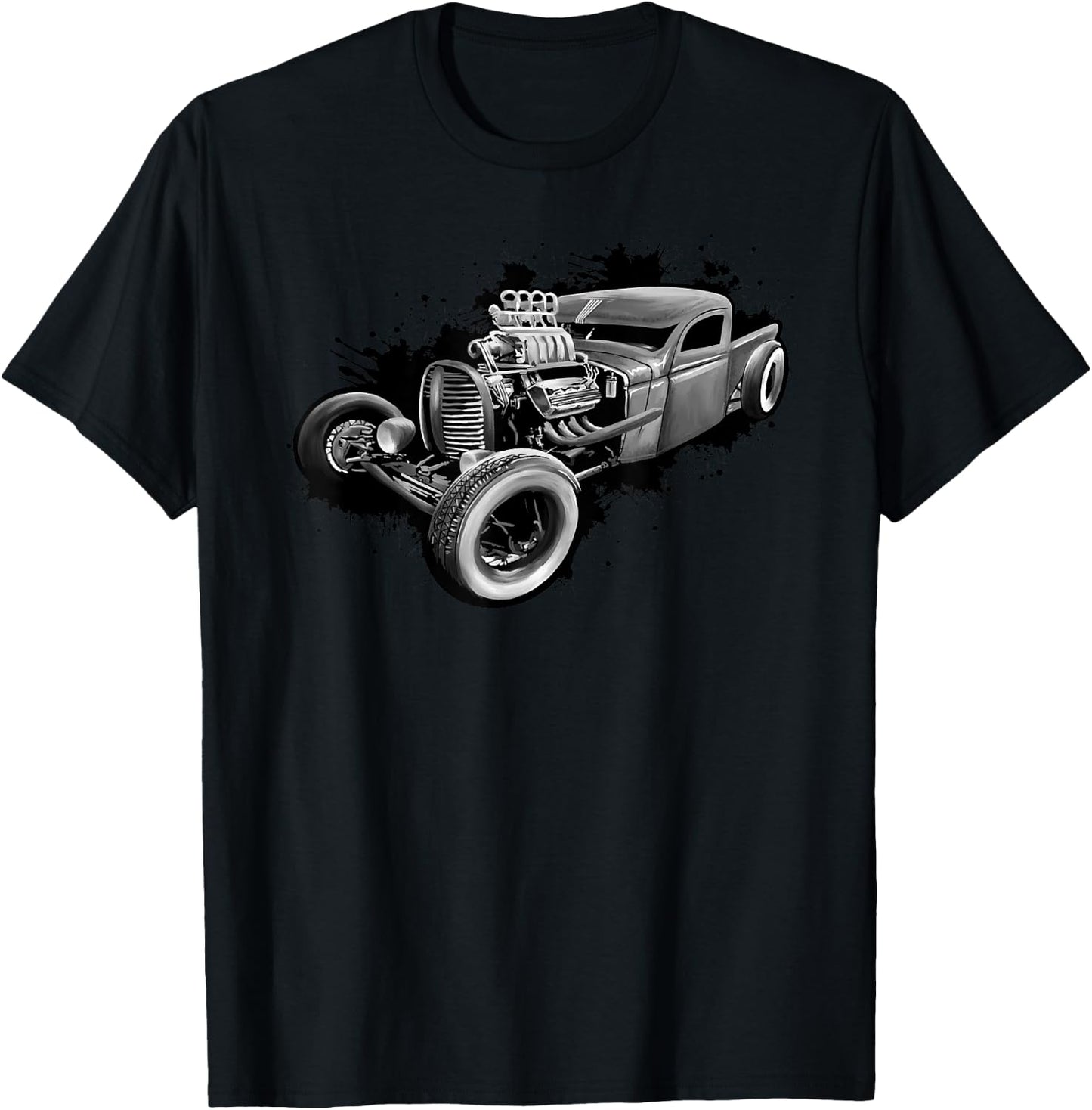 Rust Bucket Outline Funny Hot Retro Rod Diesel Cars Gift Men T-Shirt - T-Shirt | Black
