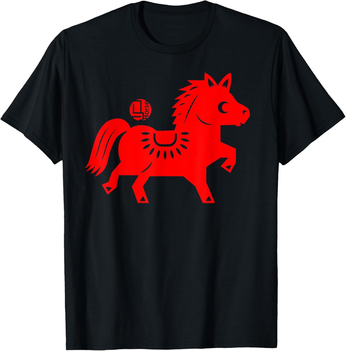 Year of The Horse Chinese Zodiac Lunar New Year Graphic Gift T-Shirt - T-Shirt | Black