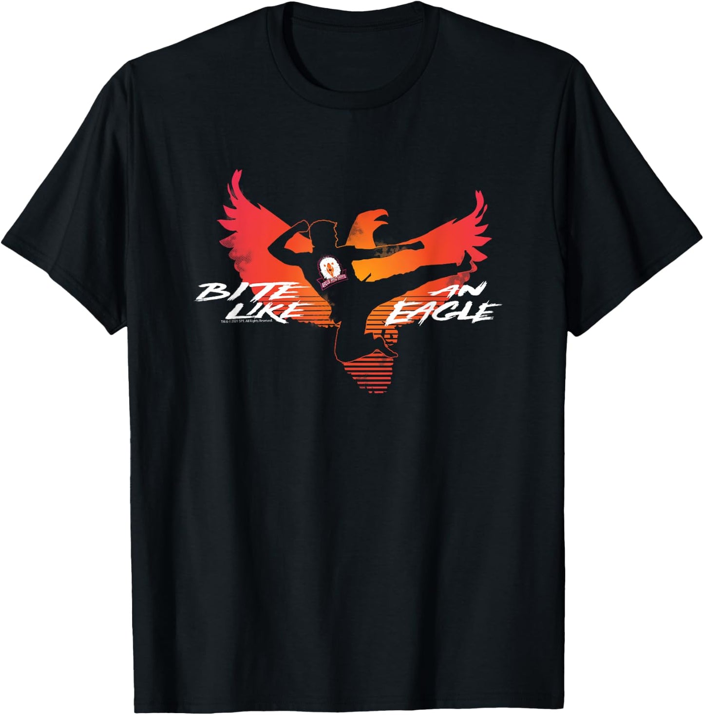 Cobra Kai Bite Like an Eagle Jump Kick T-Shirt - T-Shirt | Black