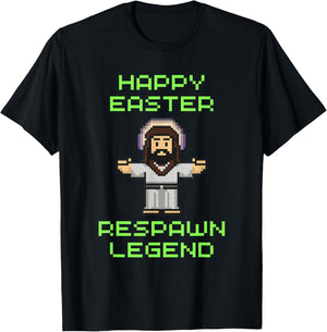 Funny Easter Video Game Jesus - Respawn Legend - Video Game T-Shirt - T-Shirt | Black