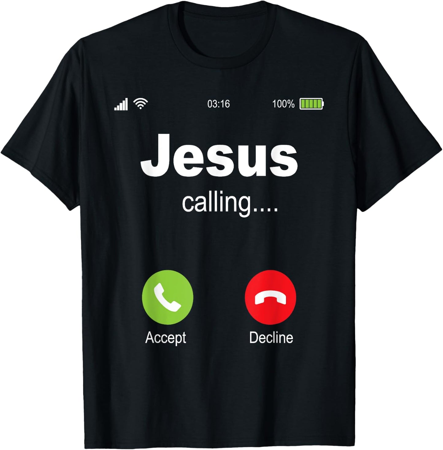 Jesus Calling - Christian Religious Bible Church T-Shirt - T-Shirt | Black