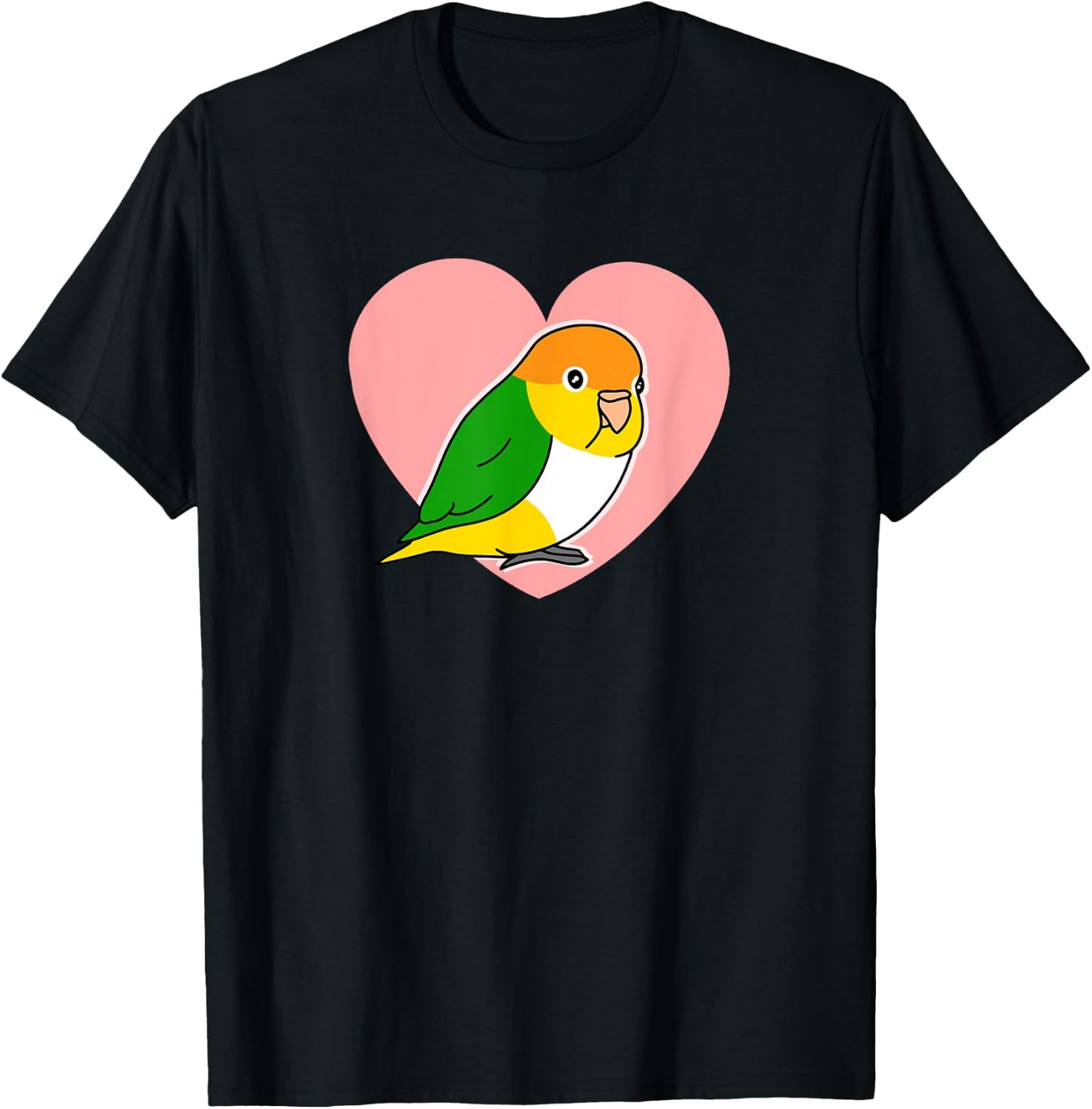 Chubby Rust Cap Parrot Love Heart Parrot Kawaii Birb T-Shirt - T-Shirt | Black