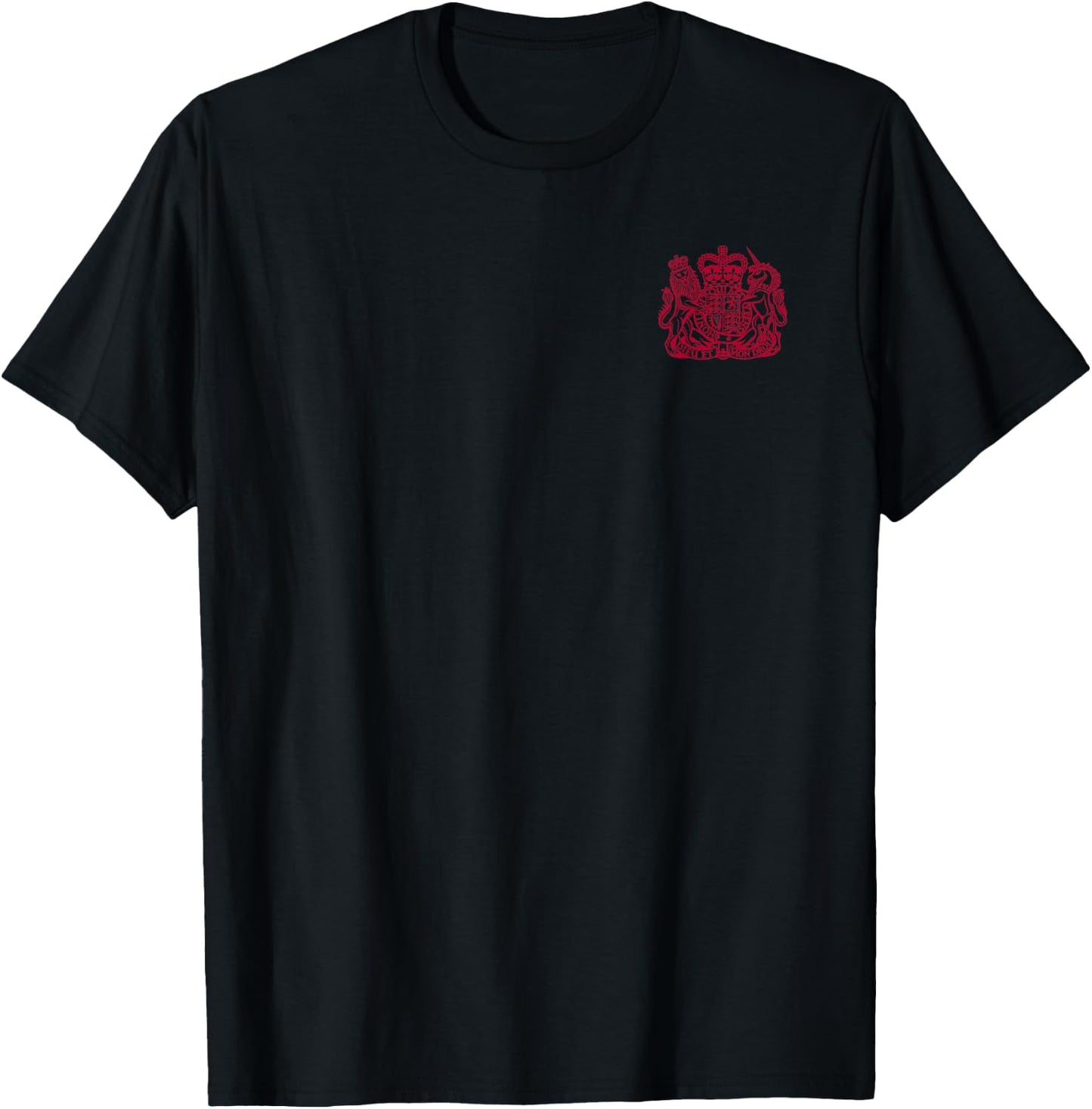 United Kingdom Uk Coat of Arms Lion and Unicorn Symbol T-Shirt - T-Shirt | Black