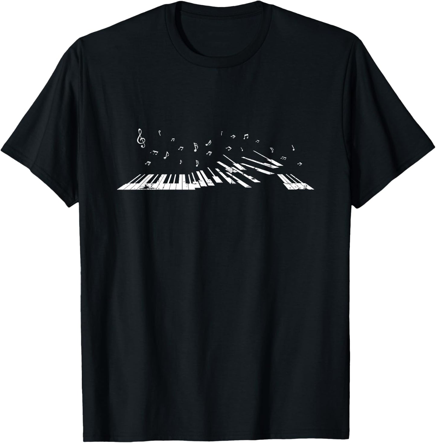 Classical Music Piano Player Gift Music Notes Piano Small T-Shirt - T-Shirt | Black