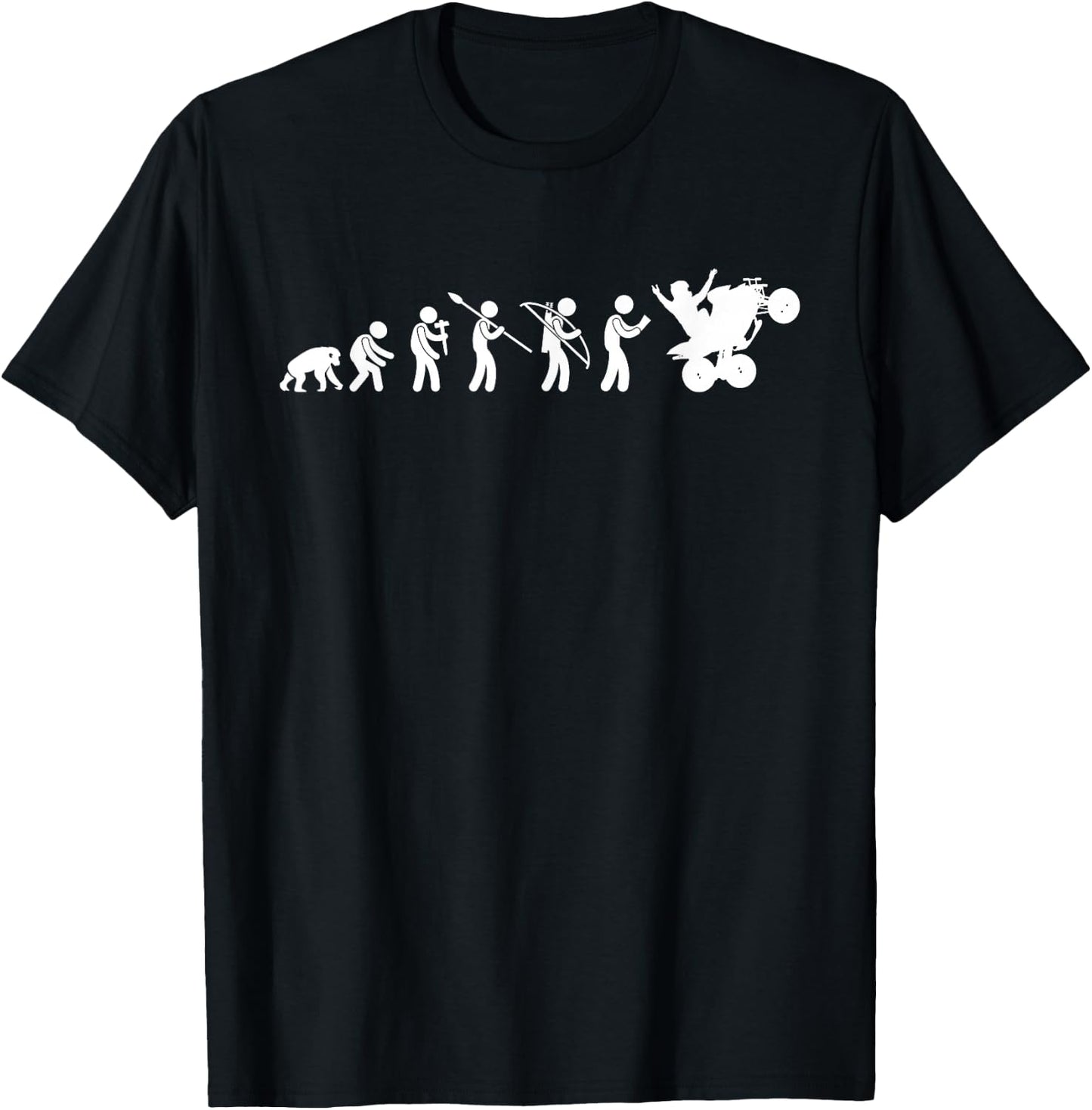 Quad Evolution - Four Wheeling ATV 4 Wheeler T-Shirt - T-Shirt | Black
