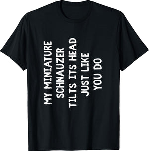 Miniature Schnauzer Funny Dog Lover Gift Cute Women Men Kids T-Shirt - T-Shirt | Black