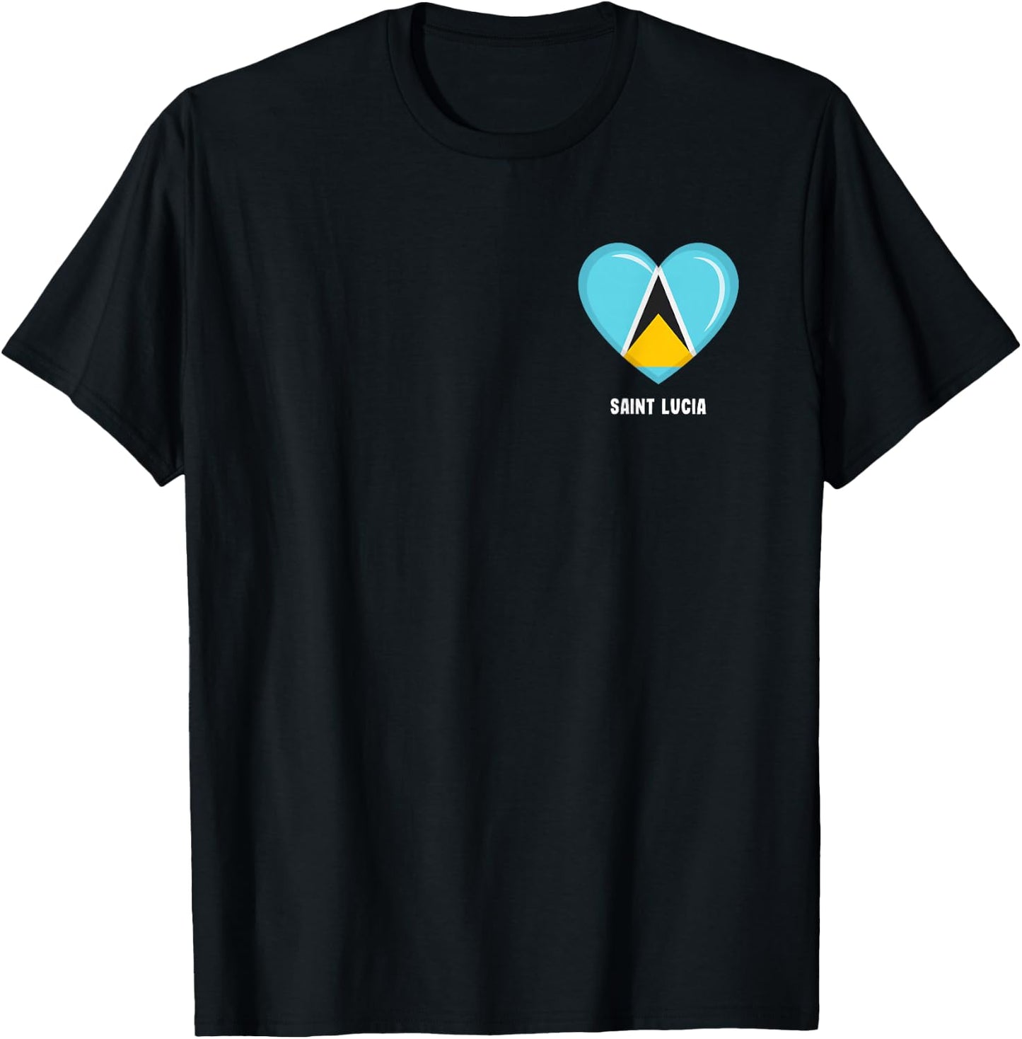 Saint Lucia Flag Shirt | Saint Lucian T-Shirt - T-Shirt | Black