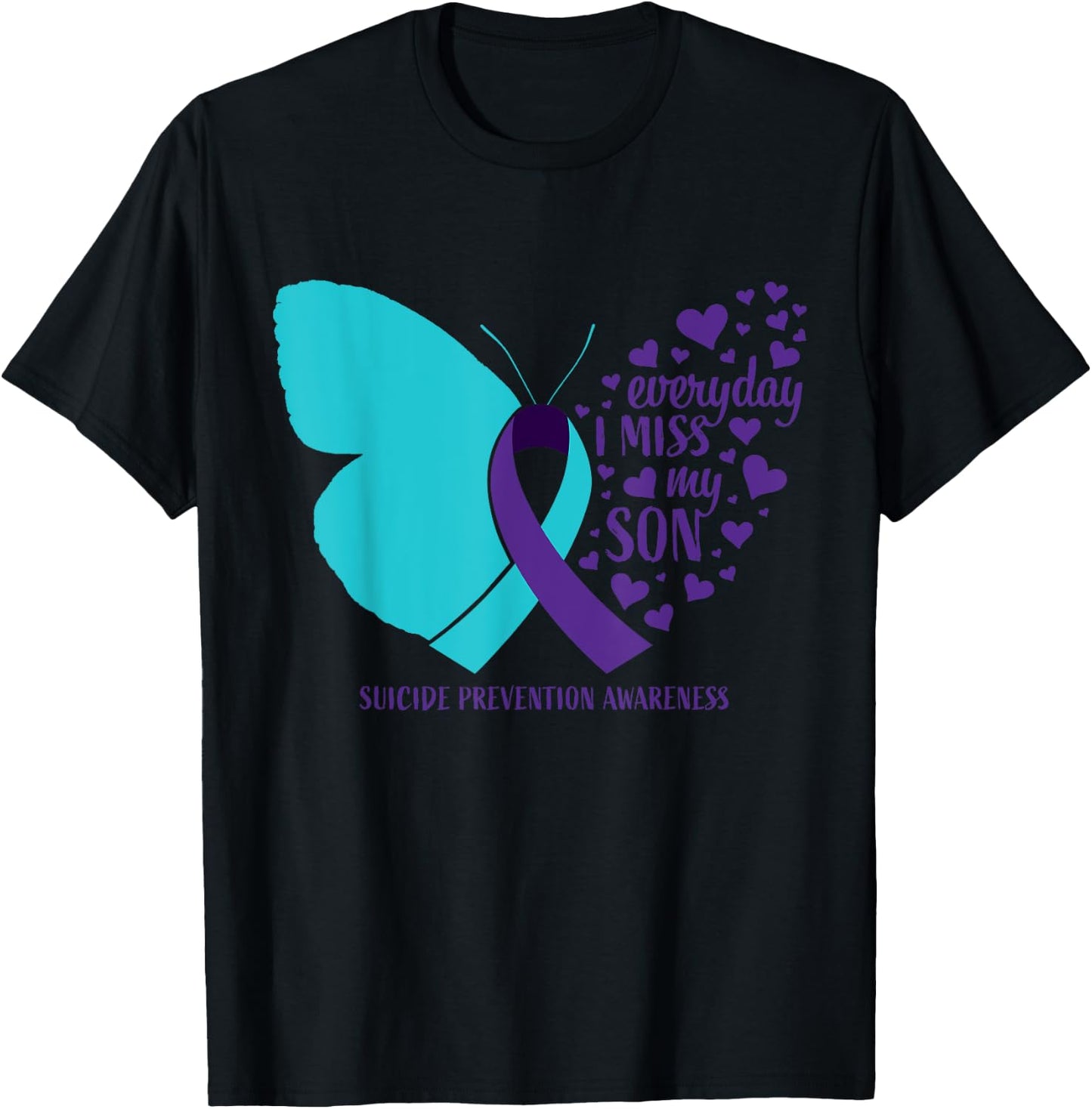 Suicide Awareness Son Gifts Loving Memory Suicide Prevention T-Shirt - T-Shirt | Black