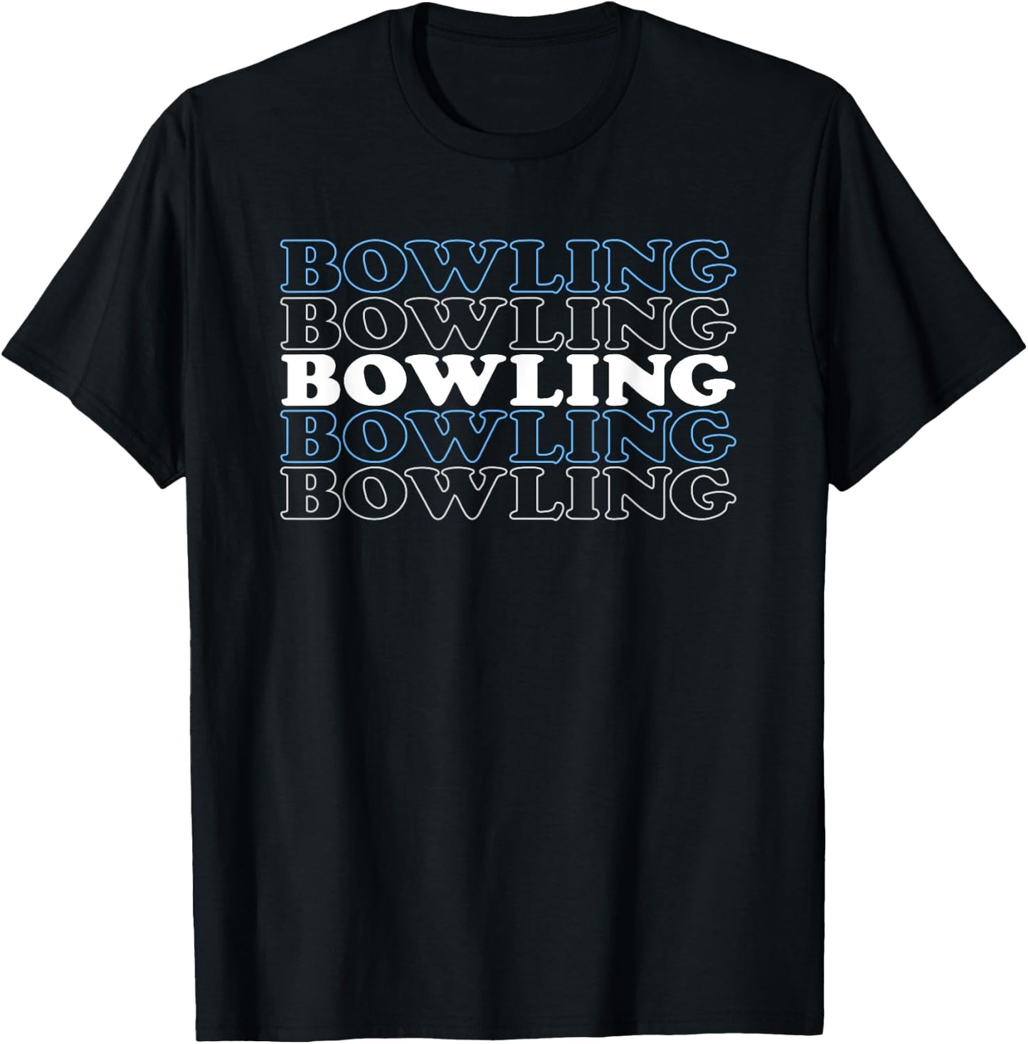 Bowling Gift Husband Or Dad - Retro Bowling Text T-Shirt - T-Shirt | Black