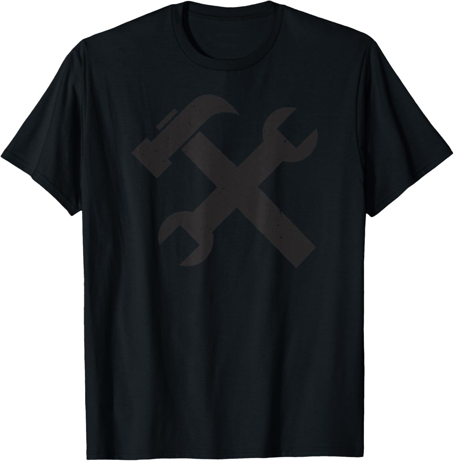 Handyman Hammer And Wrench T-Shirt - T-Shirt | Black