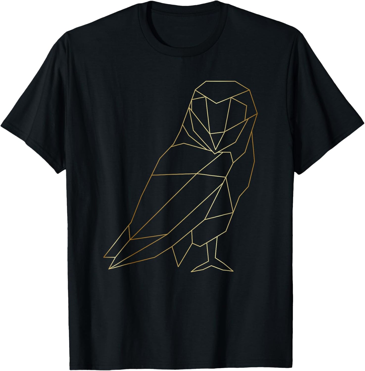 Geometric Yellow Owl Polygonal Owl Kids Gifts T-Shirt - T-Shirt | Black